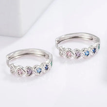 925 Sterling Silver Inlaid Zircon Heart Huggie Earrings Earrings