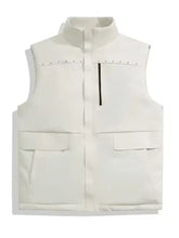 Men's Full Size Zip Up Vest Plus Size White Mens Tops