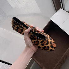 Round Toe Flats Slip-Ons Leopard Woman Loafers