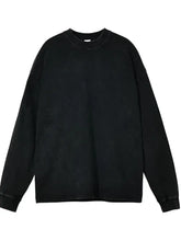 Men's Oversized Long Sleeve T-Shirt Black Mens Tops