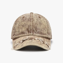 Fringe Adjustable Cotton Baseball Cap Tan One Size Hats