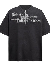 Men's Letter Quarter Zip Short Sleeve T-Shirt Black Mens Tops