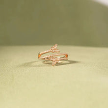 925 Sterling Silver Inlaid Zircon Butterfly Ring Gold Rings
