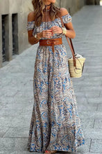 Boho Paisley Print Off Shoulder Maxi Dress Maxi Dresses