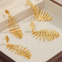 Titanium Steel Fishbone Shape Earrings Earrings