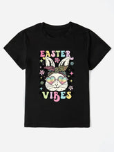 EASTER VIBES Round Neck Short Sleeve T-Shirt Black Woman T Shirts