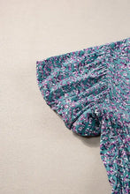 Tiered Printed Notched Short Sleeve Dress Maxi Dresses