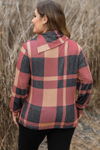 Plus Size Plaid Cowl Neck Long Sleeve Sweatshirt Woman Sweatshirts