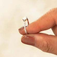 Heart Shape Cross Inlaid Zircon Open Ring Rings