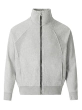 Men's Zip Up Stand Collar Jacket Gray Men Outerwear