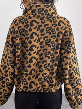 Leopard Zip Up Long Sleeve Jacket Woman Outerwear