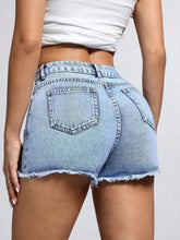 Star Raw Hem Denim Shorts Denim Shorts
