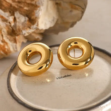 Stainless Steel Cutout Round Shape Earrings Earrings