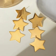 18K Gold-Plated Stainless Steel Star Earrings Earrings