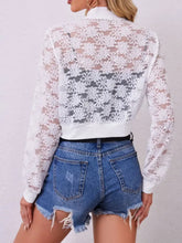 Sheer Baseball Collar Zip Up Jacket Woman Outerwear