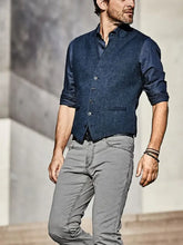 Men's Full Size Button Down Vest Plus Size Mens Tops