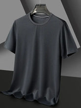 Men's Plus Size Breathable Texture Short Sleeve T-Shirt Mens Tops