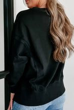 Side Slit Round Neck Long Sleeve Sweatshirt Woman Sweatshirts