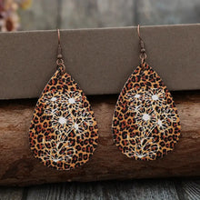 Leopard PU Leather Teardrop Shape Earrings Earrings