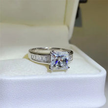 3 Carat Moissanite 925 Sterling Silver Square Shape Ring Rings