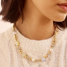 Rhinestone 14K Gold-Plated Beaded Necklace Fashion Jewelry