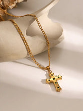 Stainless Steel Zircon Cross Pendant Necklace Fashion Jewelry