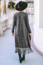 Fringe Detail Long Sleeve Cardigan Woman Outerwear