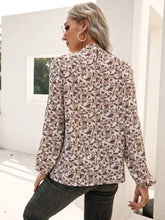 Ivy Lane Floral Print Long Sleeve Mock Neck Blouse Woman Blouses