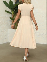 V-Neck Ruffle Sleeve Dress Casual Dresses