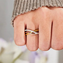 Crisscross Gold-Plated 925 Sterling Silver Ring Rings