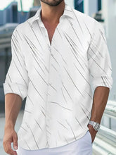 Men's Full Size Button Up Long Sleeve Shirt Plus Size White Mens Tops