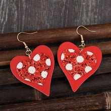 Sequin Heart Leather Drop Earrings Earrings