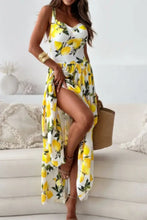 Lemon Print Sweetheart Neck Maxi Dress Maxi Dresses