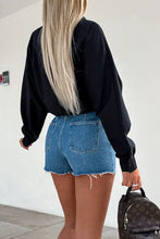 Raw Hem Denim Skorts Denim Shorts