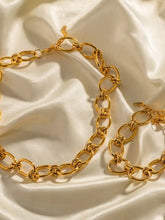 18K Gold-Plated Chunky Necklace and Bracelet Jewelry Set Fashion Jewelry