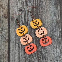 Wooden Contrast Pumpkin Earrings Earrings