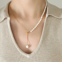 18K Gold-Plated Pearl Necklace Gold One Size Necklaces