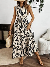 Printed Tie Waist Sleeveless Maxi Dress Woman Maxi Dress