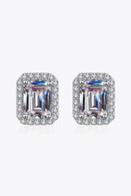 Adored 1 Carat Moissanite Rhodium-Plated Square Stud Earrings Earrings