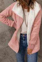Open Front Long Sleeve Sherpa Jacket Woman Outerwear