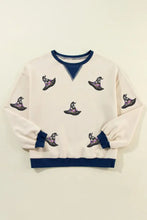 Sequin Hat Print Long Sleeve Sweatshirt Woman Sweatshirts