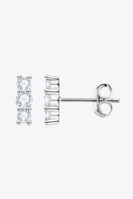 Heartbeat Rhythm 925 Sterling Silver Moissanite Stud Earrings Silver One Size Earrings