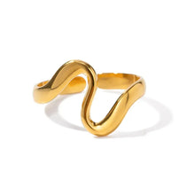 Stainless Steel Asymmetrical Ring Gold One Size Fashion Jewelry