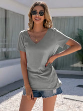 Ivy Lane Lace Detail V-Neck Short Sleeve T-Shirt Woman T Shirts