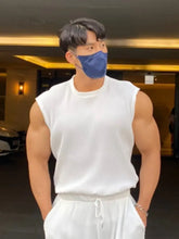 Men's Plus Size Cord Ribbed Round Neck Tank White Mens Tops