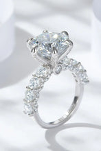 3-Carat Moissanite Platinum-Plated Side Stone Ring Silver Rings