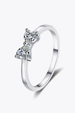 Moissanite Bow Rhodium-Plated Ring Silver Rings