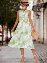Printed Sleeveless Midi Dress Casual Dresses
