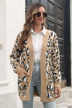 Leopard Open Front Cardigan with Pockets Woman Outerwear