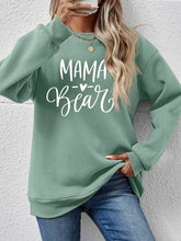 Letter Graphic Round Neck Long Sleeve Sweatshirt Sage Woman Sweatshirts